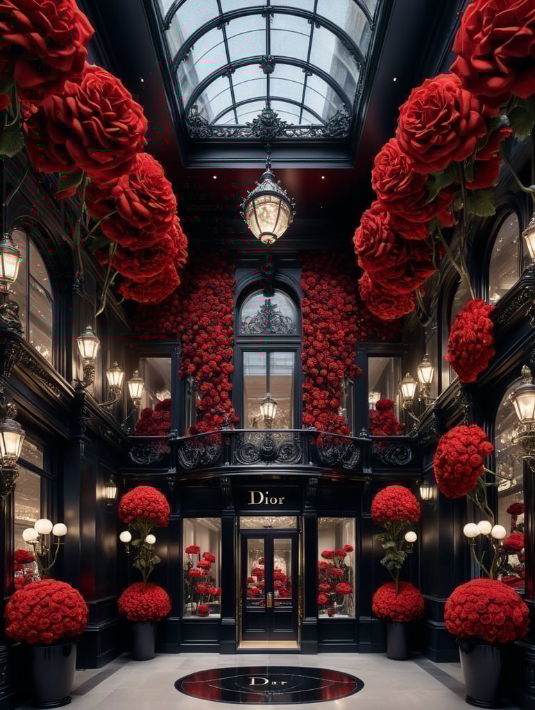 Dior flagship store in London to be covered in red and black roses around the store