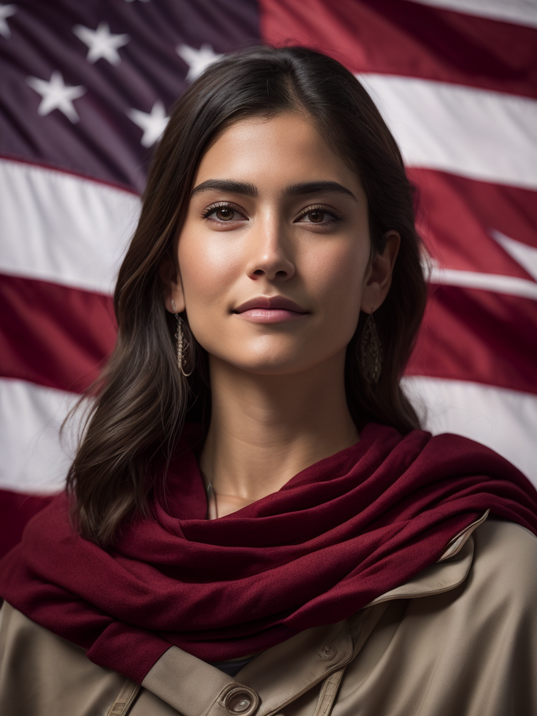bandera de aspas de borgoña, adelante de la bandera está isabel la católica abrazando y cuidando con una mirada tierna a los indios americanos