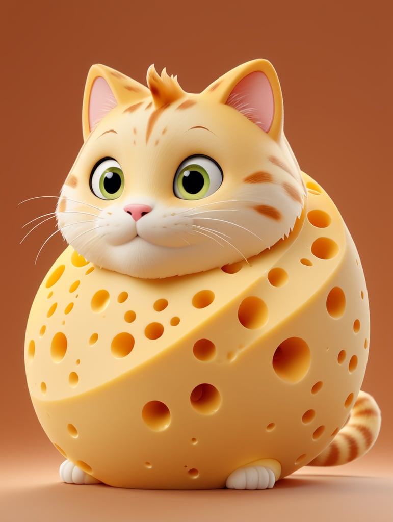 a cheese cat made from Swiss cheese