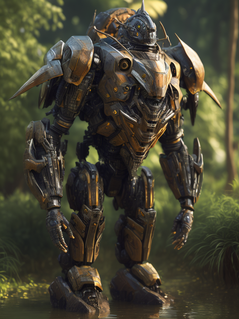 .photo realistic, ultra details, natural light Full body beautiful swamp mech, hdr, beautiful, photorealistic, photography, 35mm, Adobe Photoshop, award winning, raking light, slick, octane render photorealistic, photo, masterpiece, realistic, realism, photorealism, high contrast, photorealistic digital art trending on Artstation 8k HD high definition detailed realistic, detailed, hyper detailed, realistic skin texture, armature, best quality, ultra high res, (photorealistic:1.4), high resolution, detailed,