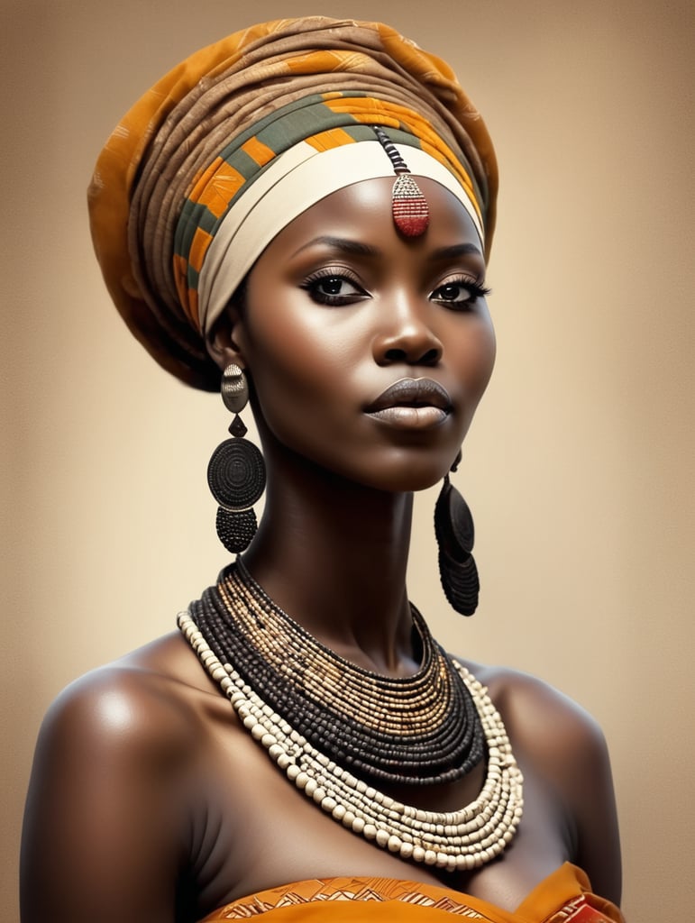 African traditional beautiful lady image