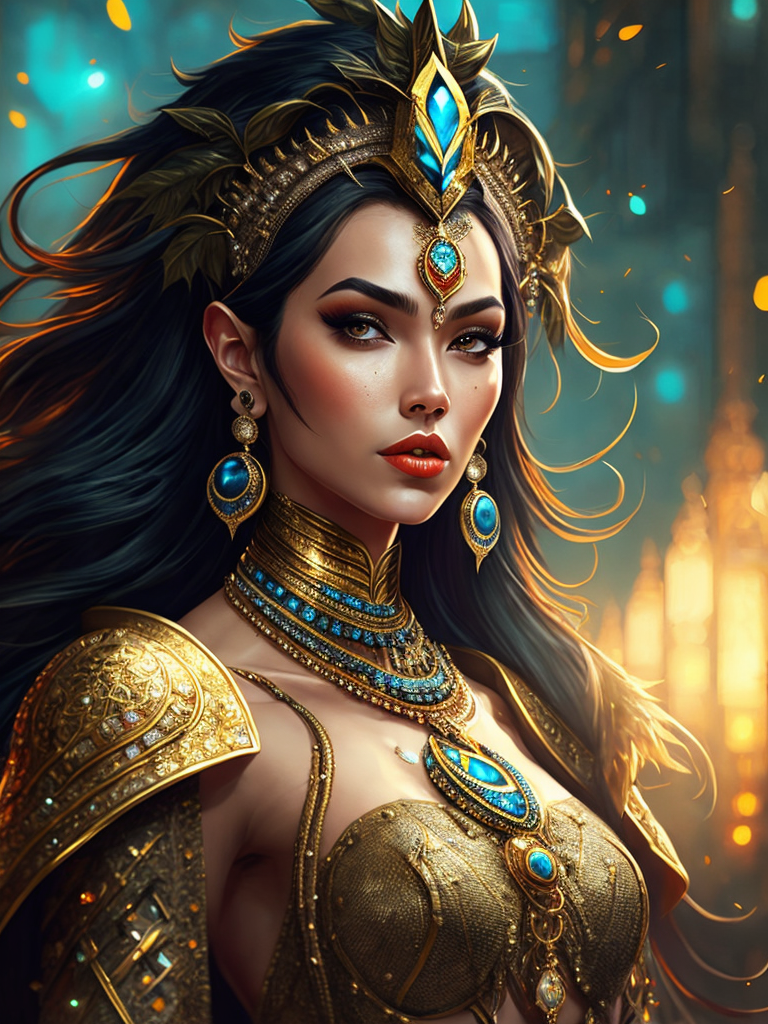 Magical king peacock wearing expensive jewelry that is magnificent, incredibly detailed, intricate, with brilliant bright shimmering sparkling glittering diamonds on glowing shining precious luminous gold, Royal rich luxurious