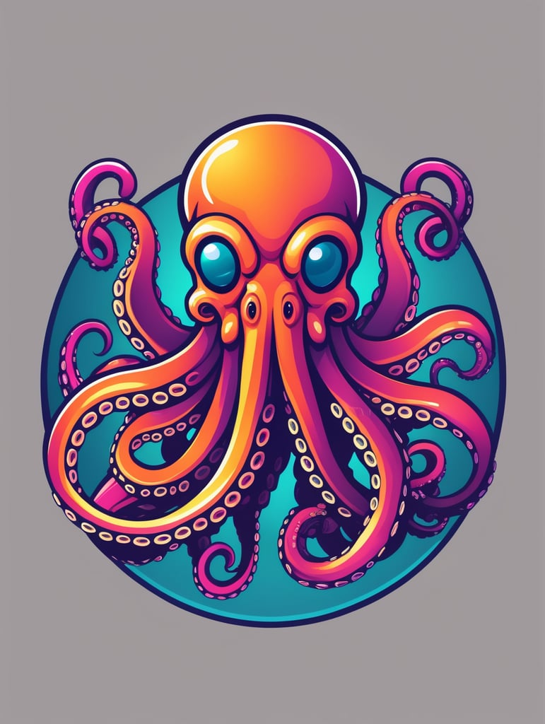 Octopus logo, bright colors, Gaming Logo, vector image