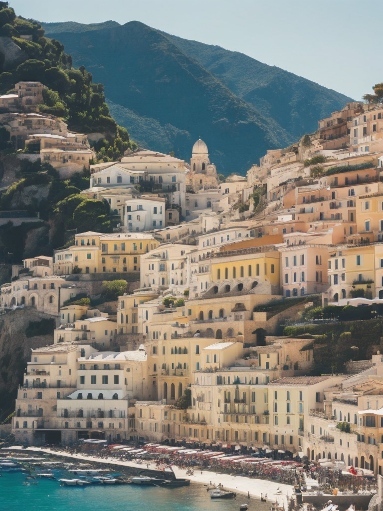 amalfi coast, Vibrant colors, High detail,