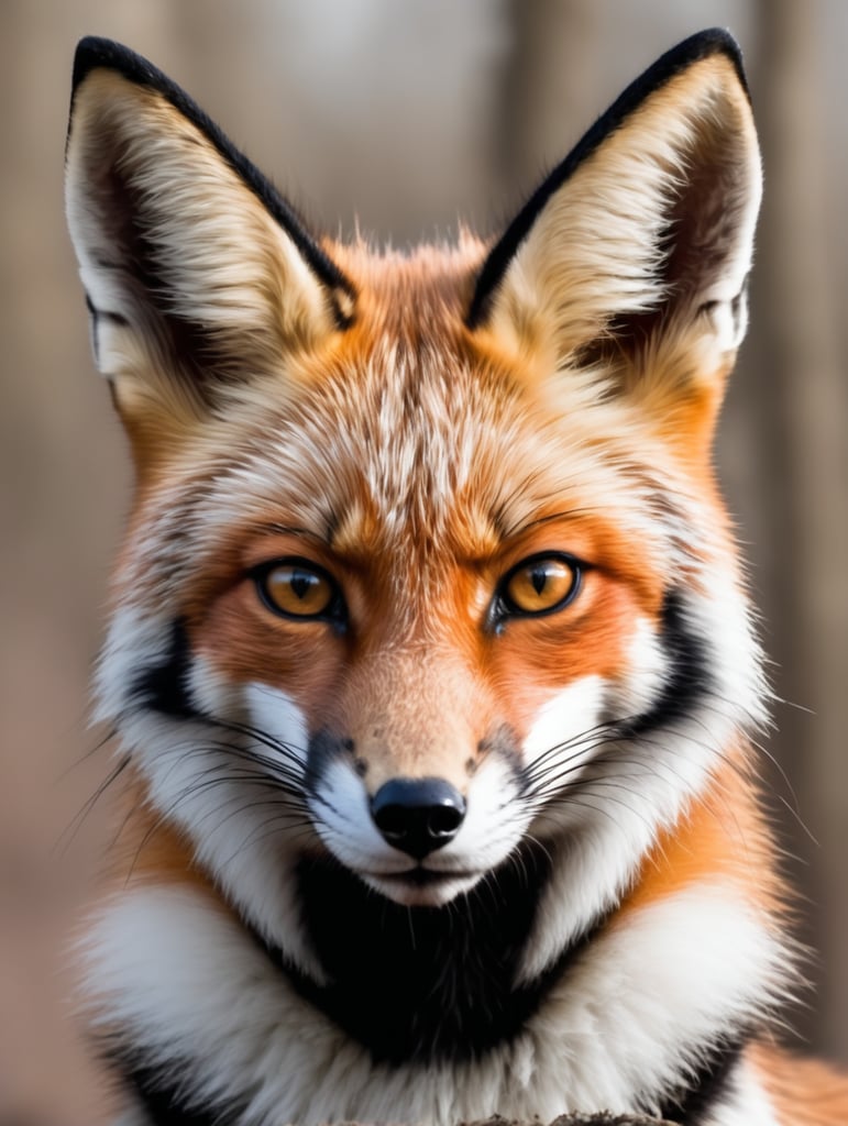 A fox with black stripes and linx ears