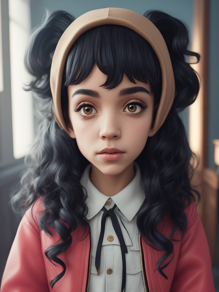 Melanie Martinez as a very cute anime character, 3D, toy