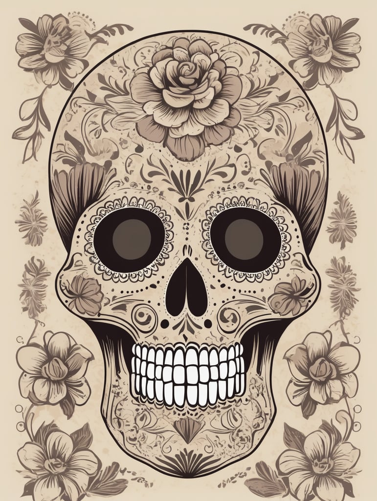 cute fun mexican skull
