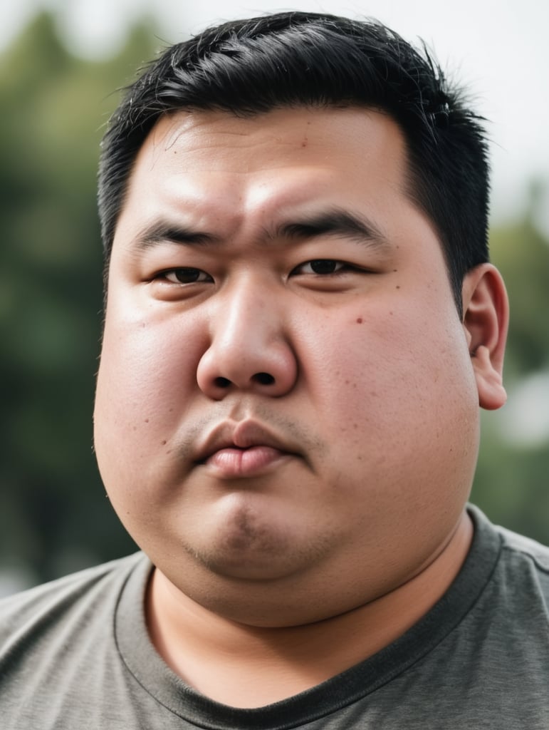 Fat Asian guy with pimples