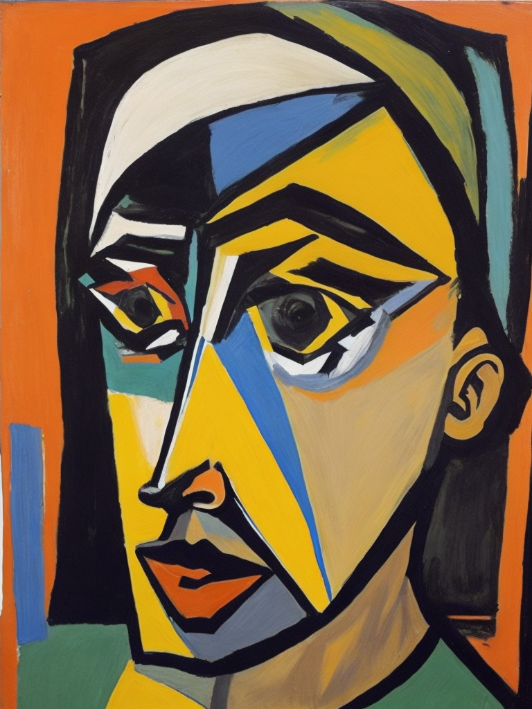 self-portrait pf Pablo Picasso, Cubism