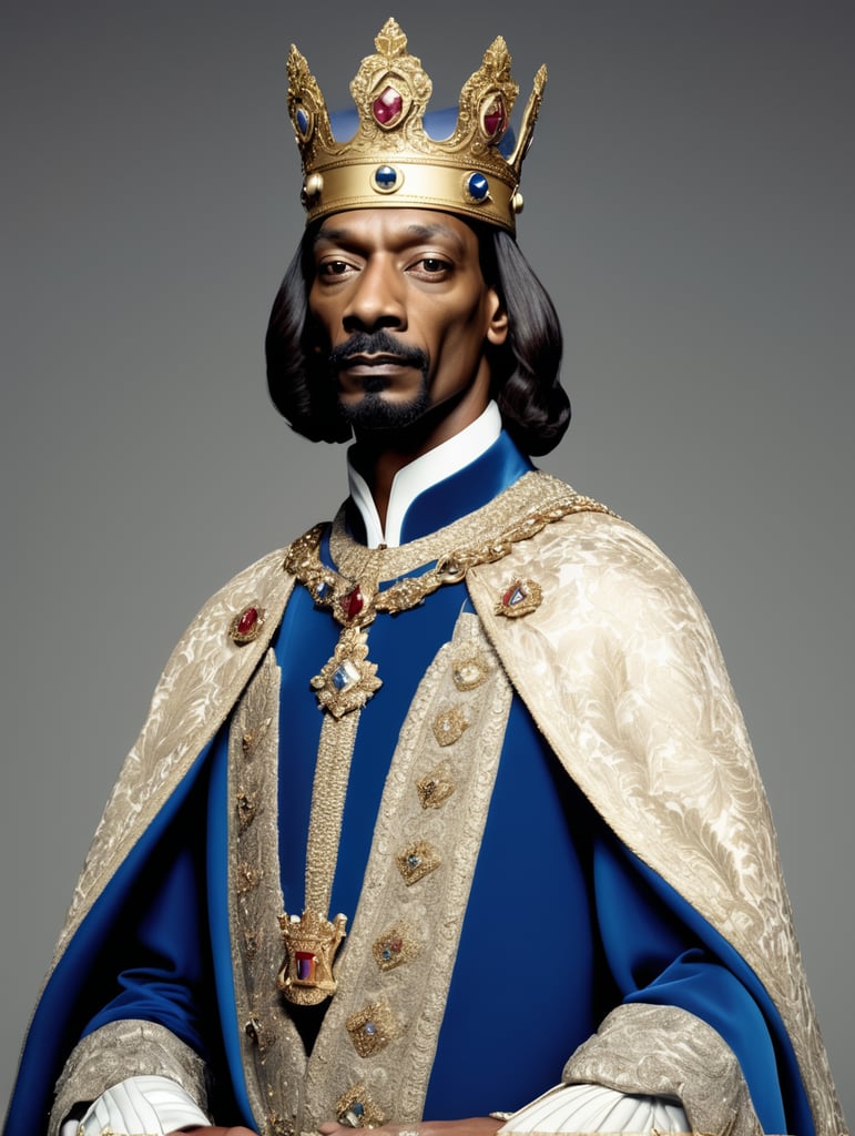 Snoop dog en costume royal en 3d
