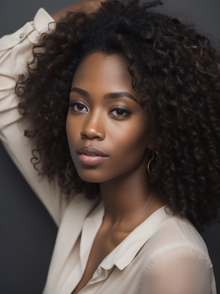 black woman with curly hair