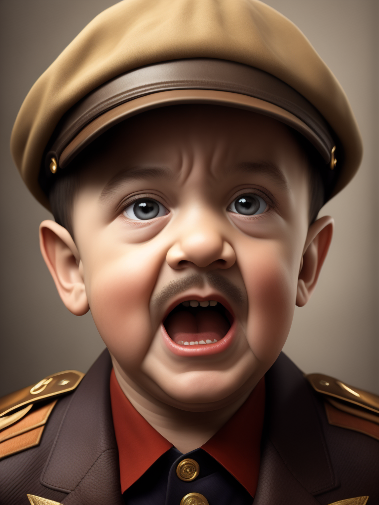 portrait of Adolf Hitler as a kid, 6 month old, happy emotions on his face