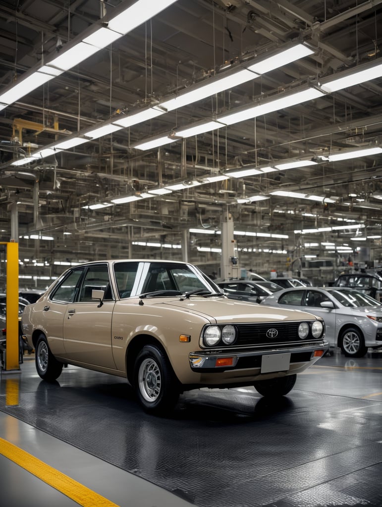 toyota car factory analizing a process production