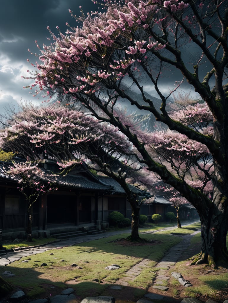 Premium Free ai Images | japanese cherry blossom trees blooming