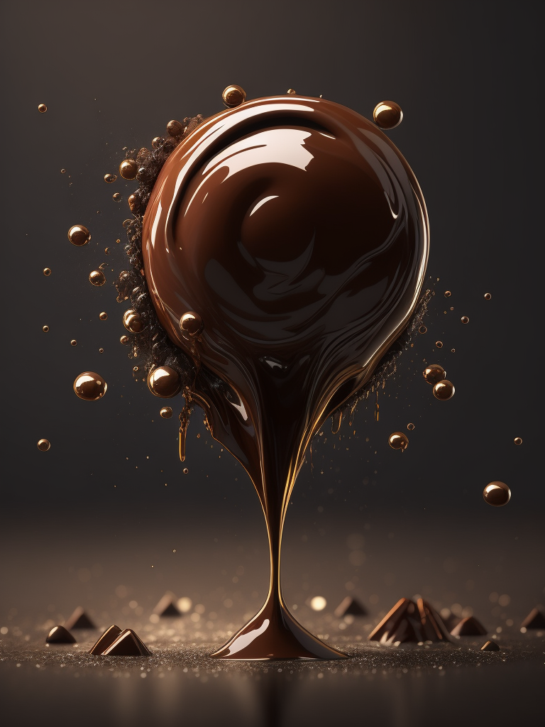 chocolate splash realistic photography high details
