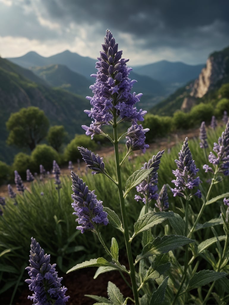 single Lavandula angustifolia full size image with nature