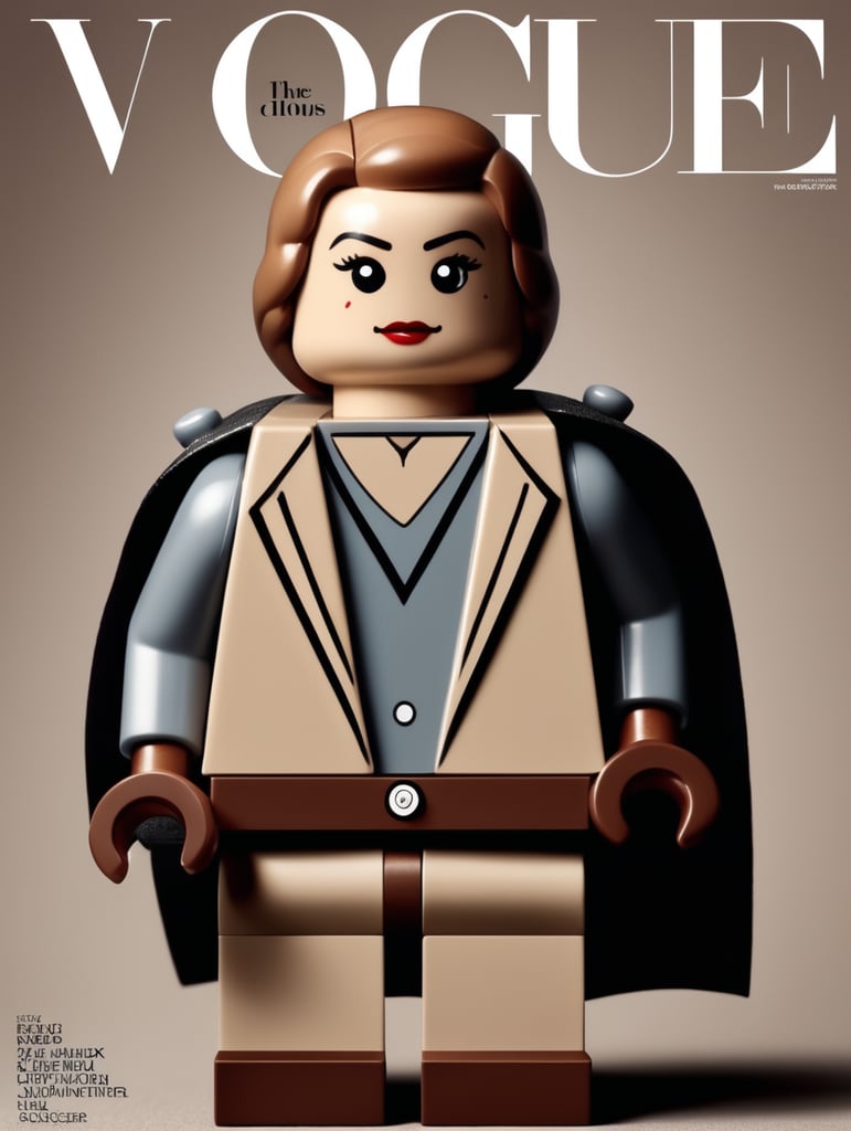 a Lego character on the cover of Vogue