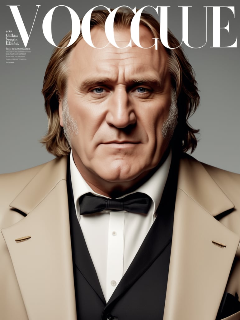 Depardieu a Lego character on the cover of Vogue