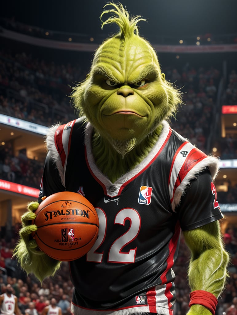 grinch wearing the Miami Heat basketball jersey number 22