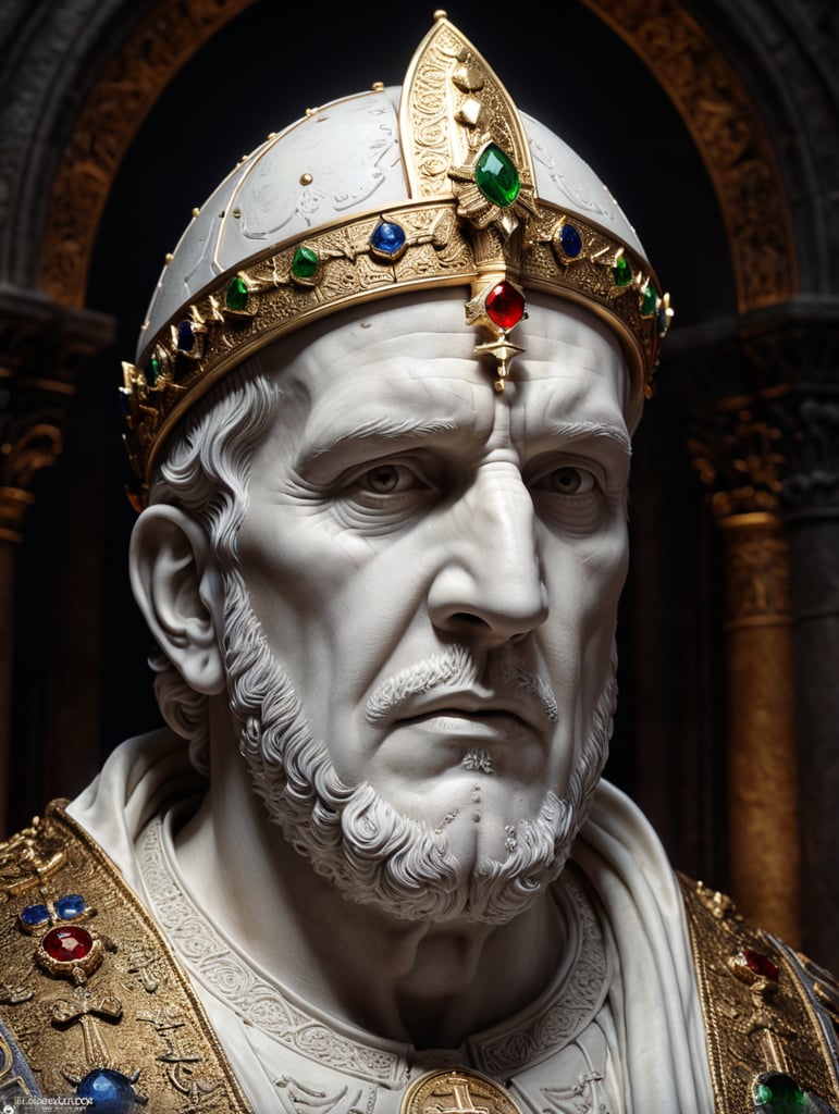 ecapitated head of a bishop from the 3rd century church statue notre dame cathedral white image white stone high resolution