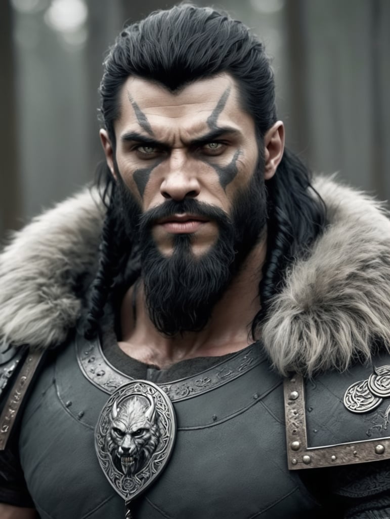 viking black hair werewolf