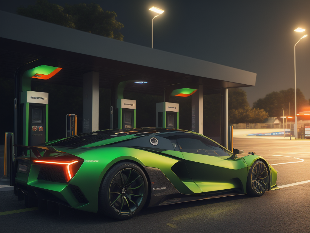 Premium Free ai Images | an unbranded green and black electric car ...