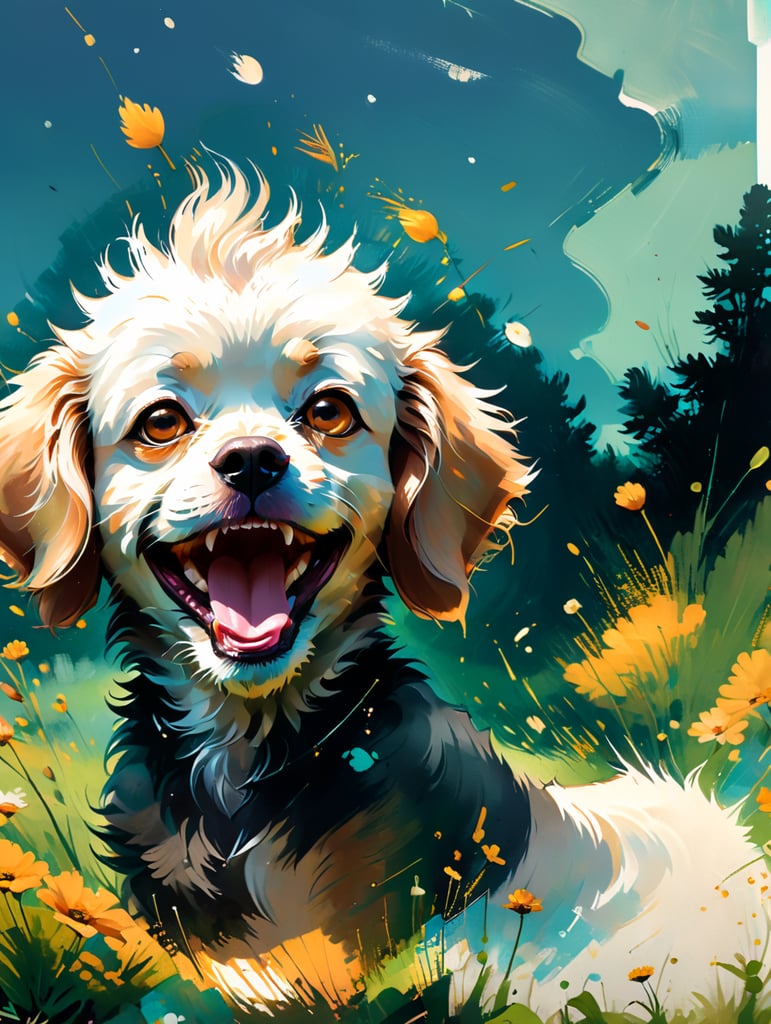 Cream toy poodle with longer legs