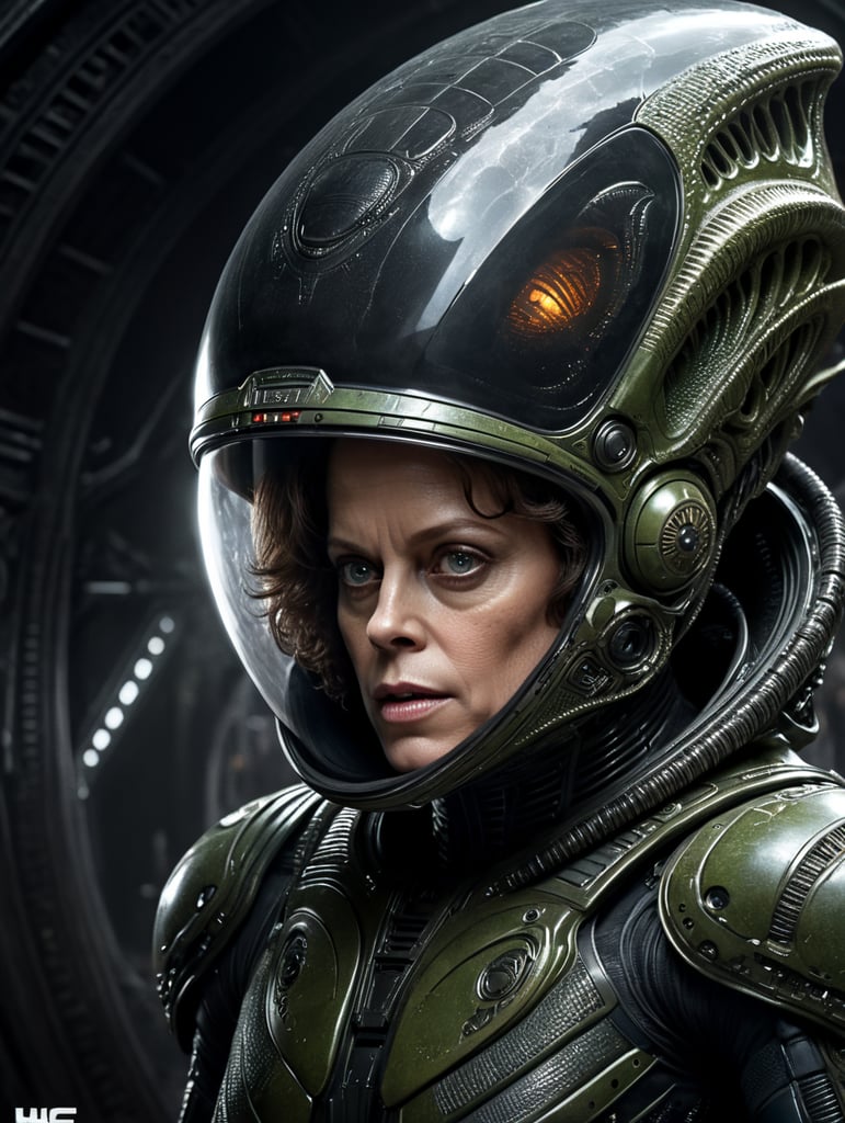 Create a new Alien movie poster with Sigourney Weaver