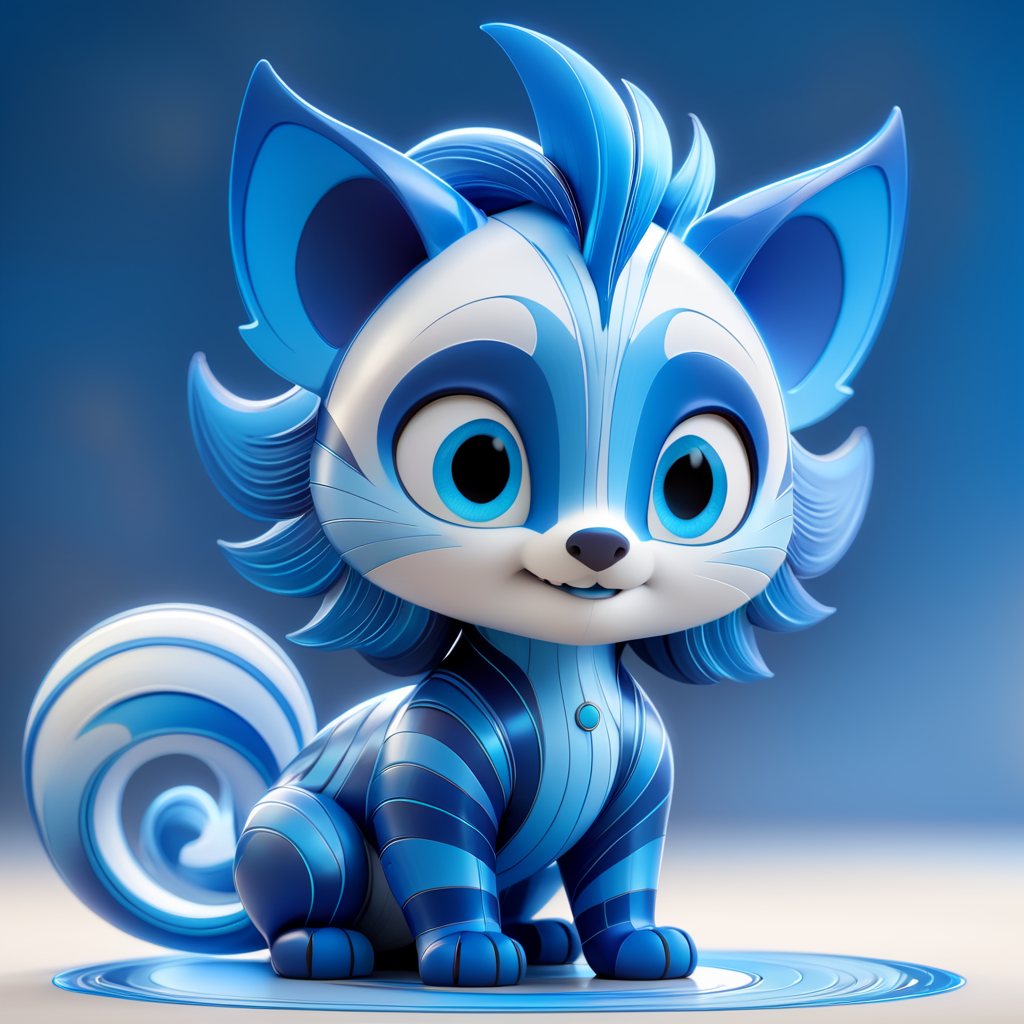 blue highlights shimmer in abstract lines high detailing