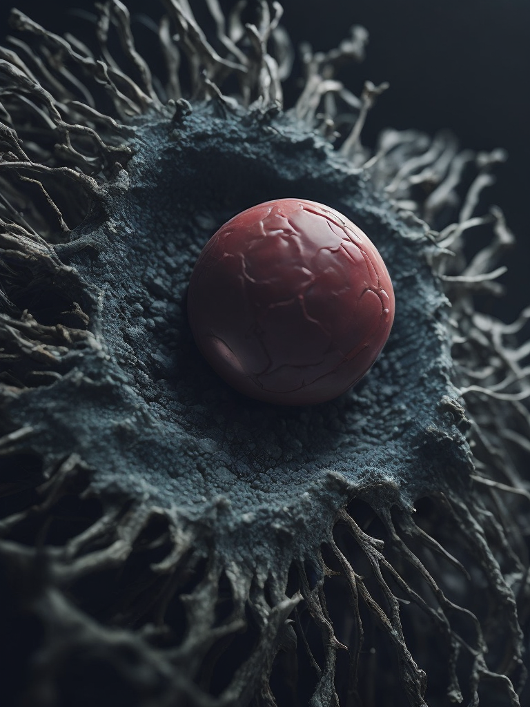 blood cell, organic, under microscope, photorealistic