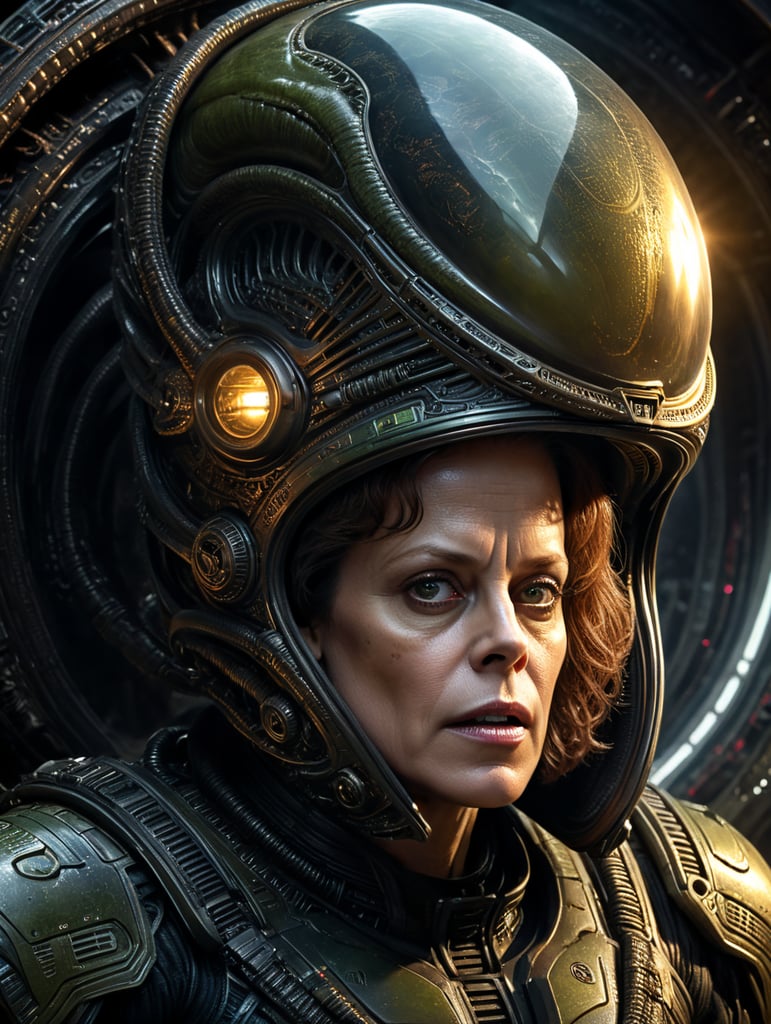 Create a new Alien movie poster with Sigourney Weaver