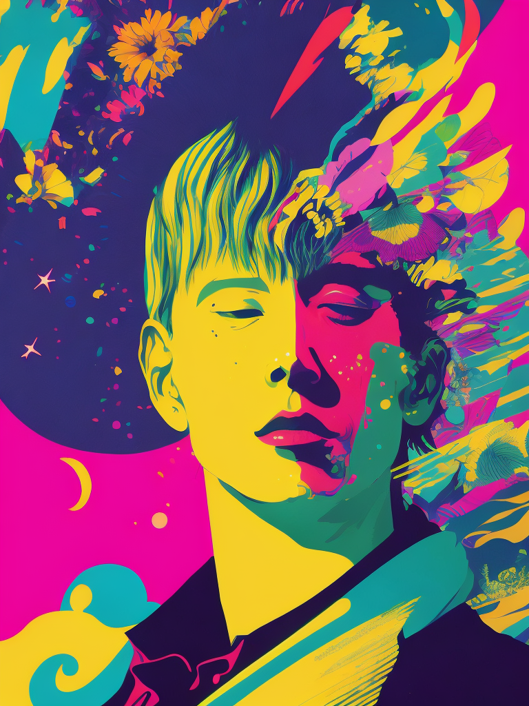 Album art, gorgeous stunning vibrant digital art by Yoh Nagao and Ken Price, no written text. octane render, gloss. designed by david hockney, inspired by mellon collie and infinate sadness digital collage artist john craig