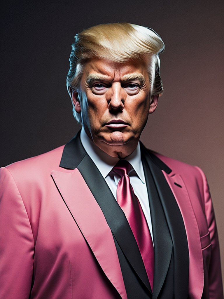 Donald trump in a pink suit