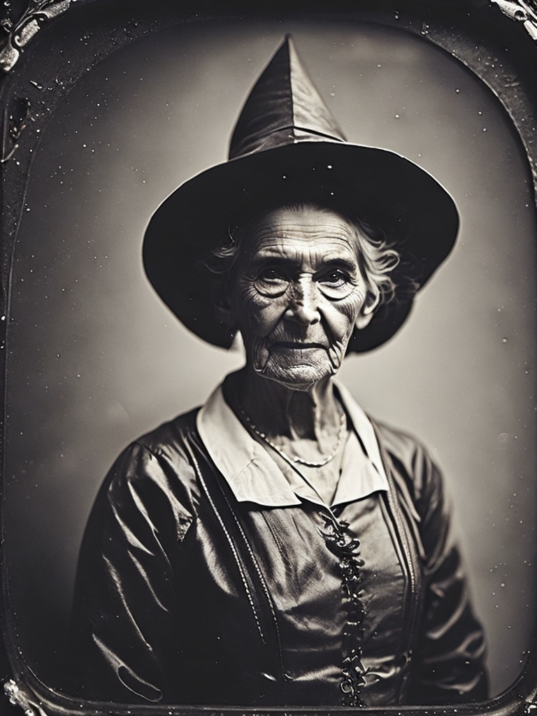 a wet plate photograph of a old witch