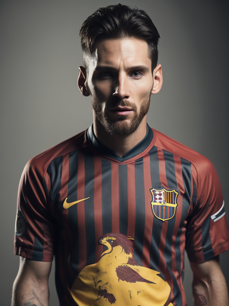 Lionel Messi wearing a Liverpool 2023 football kit