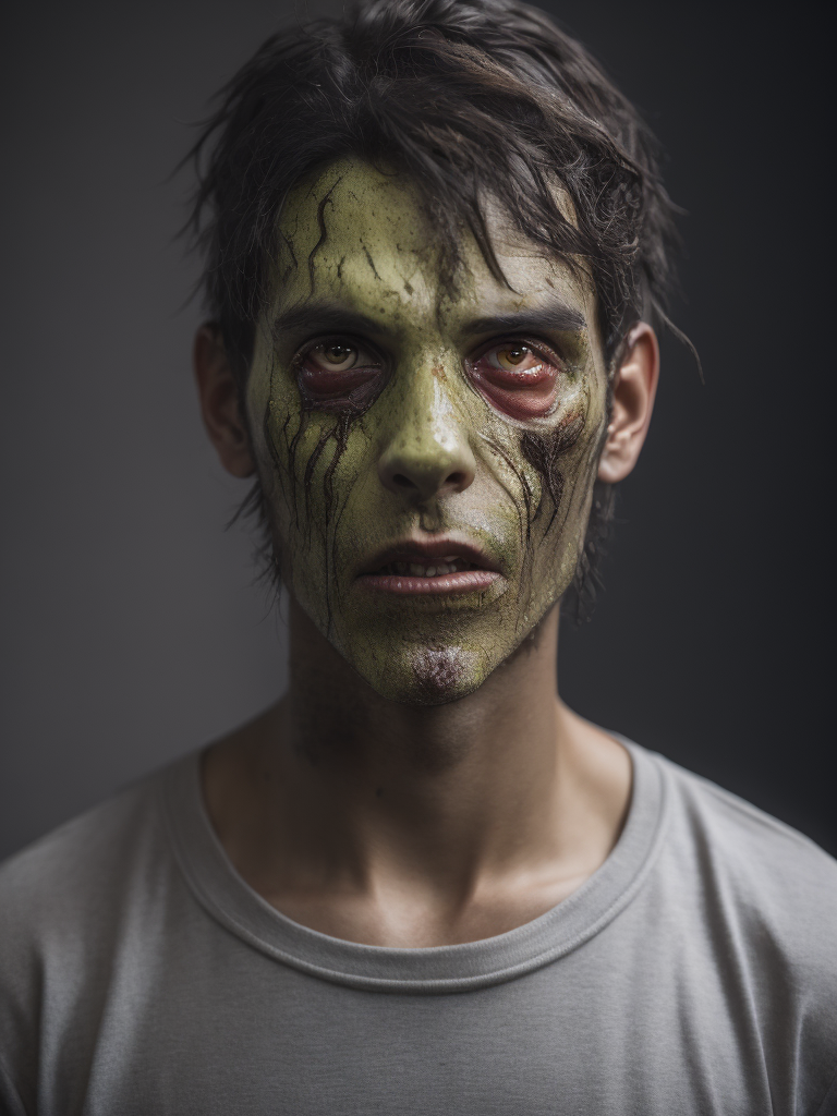 zombie, half mosquito, half vampire, head covered with goo, the fly, monster, manga