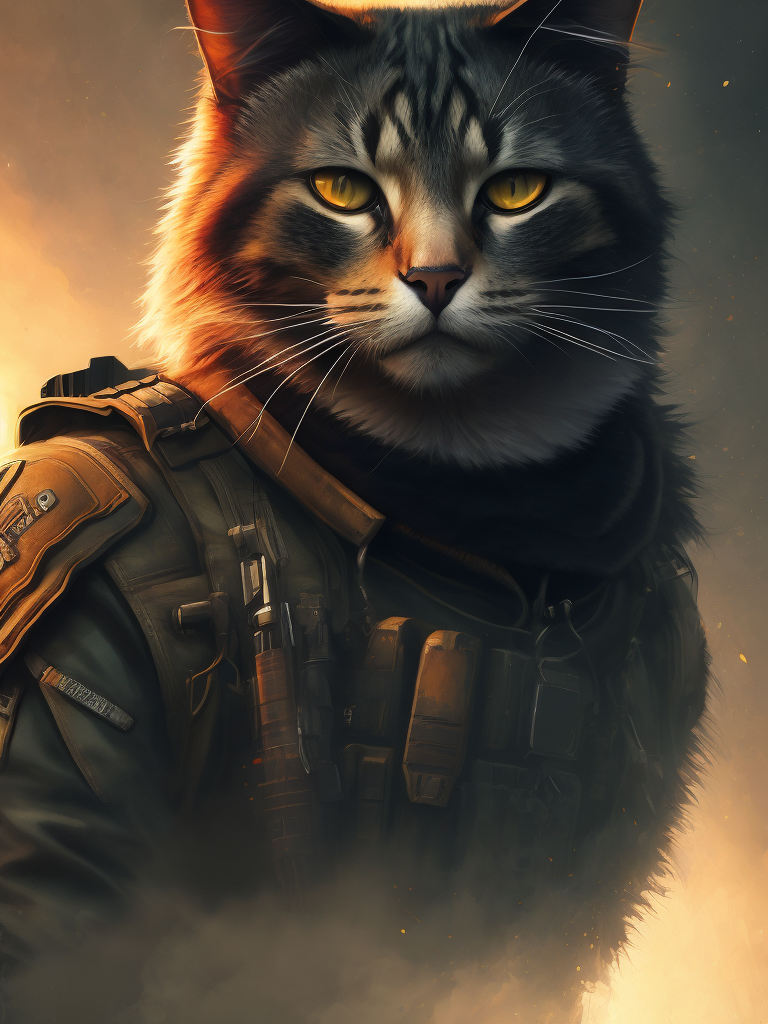 special forces russian, a cat with a gun, (cat_1.6), commando cat trending on artstation, sharp focus, studio photo, intricate details,