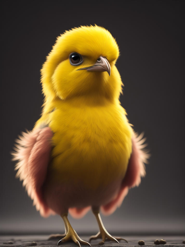 yellow chick with pink tank top