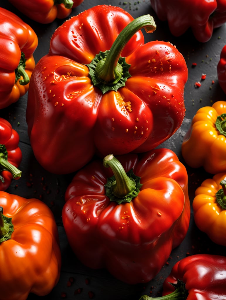red pepper closeup isolated on white background
