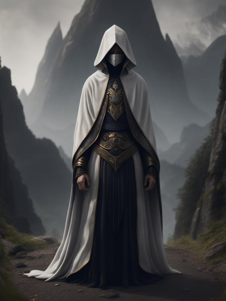 faceless white clothed wizard