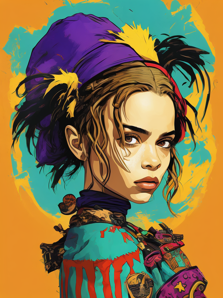 perfect art HIGH QUALITY details alice from alice in wonderland ,lost in a magic forest have super giants mushrooms , VECTOR PRINT DISIGN WITH CLOTHES. streetwear design, full design, (dress RAVE style graffity by Basquiat white, blue, purple, pink, red, black acid colors only,) (((Ultra high details. perfect detailed face,))) detailed symmetric hazel eyes with circular iris , (background by Basquiat green, brown, yellow acid colors only), solid colors, no shadows, full design, warm colors, sticker, bright colors, DISELpunk, victoria, half body. vibrant vector. deep lines, heavy strokes. unreal engine 5 graphics engine