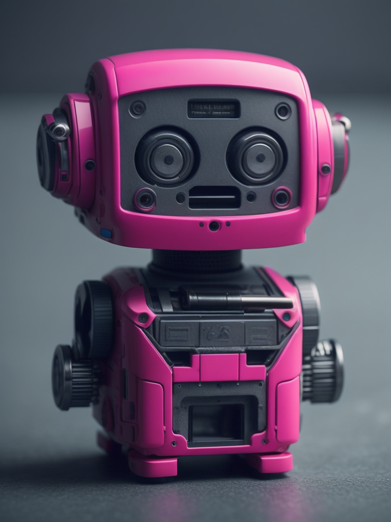 funny pink robot like a pencil sharpener