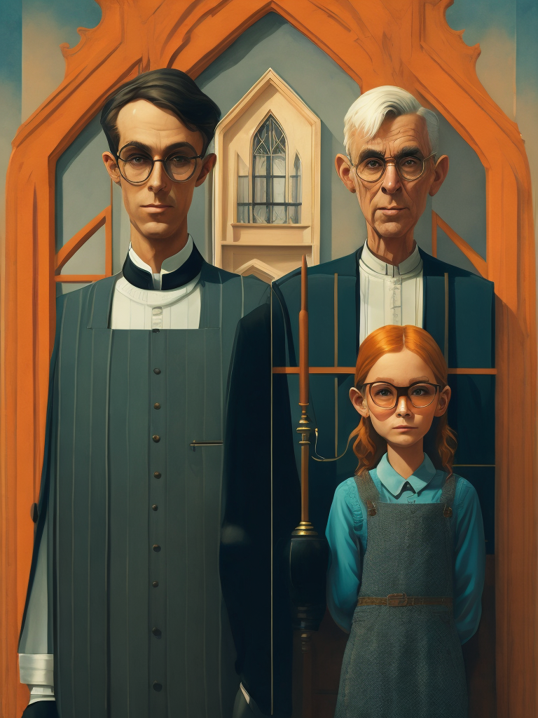 American Gothic Grant Wood, real life