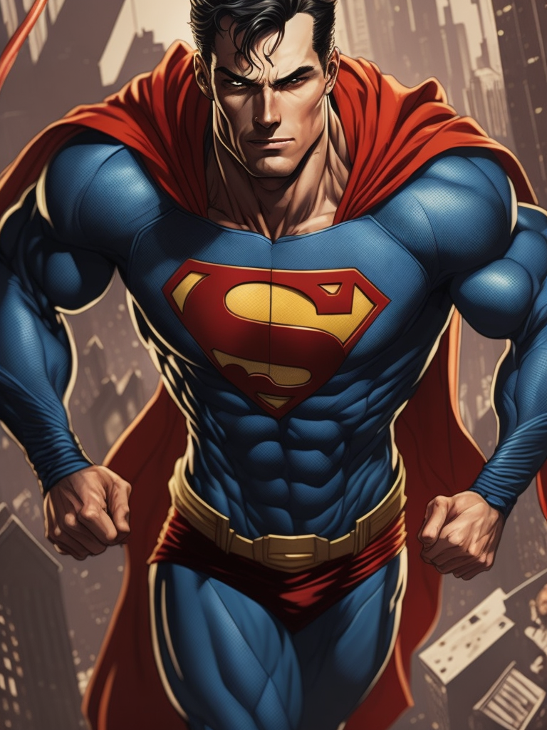 Superman, Illustration, Comic, DC Comics, Marvel, Cover art, USA, style of Neal Adams