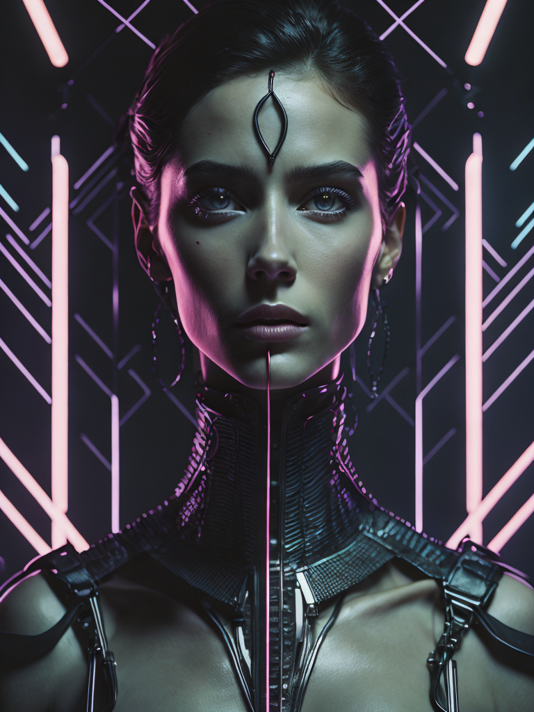 A cybernetic goddess, vaporwave aesthetic, colorful, psychedelic, digital painting, artstation, concept art, smooth, sharp focus, illustration