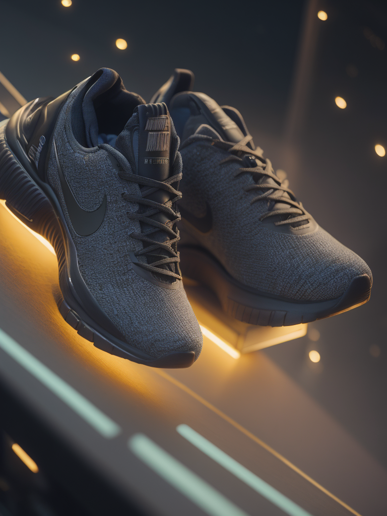 Cyberpunk sport shoes, in the Nike style