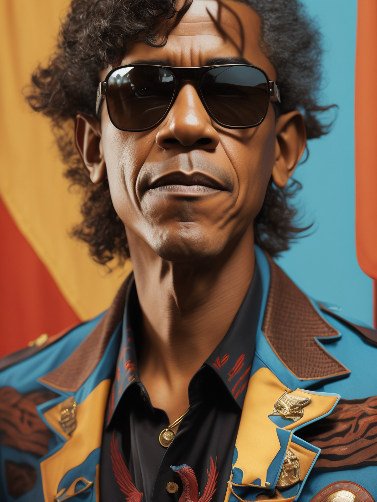 Barack Obama seated at the Resolute Desk in the Oval Office, surrounded by a collection of family photos and memorabilia, giving a glimpse of his personal life and values, the soft afternoon light streaming in, creating a serene and intimate setting, Realistic photography with a Nikon DSLR, using a wide-angle lens to capture the entire scene with clarity, --ar 16:9 --v 5.