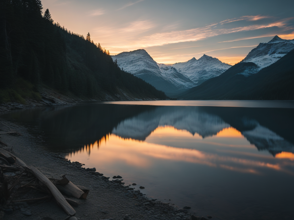 saullēkts pie ezera migla