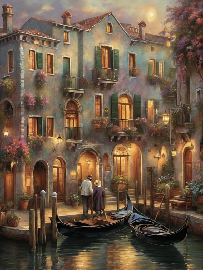 Venice folk art jigsaw Thomas kinkade style