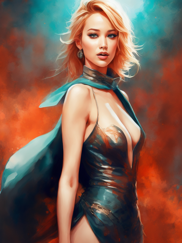 Jennifer lawrence as Victoria's Secret model walking down the catwalk, high definition, photography, cinematic, detailed character portrait, detailed and intricate environment,